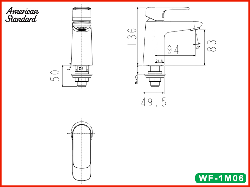ban-ve-ky-thuat-voi-lavabo-lanh-american-standard-wf-1m06